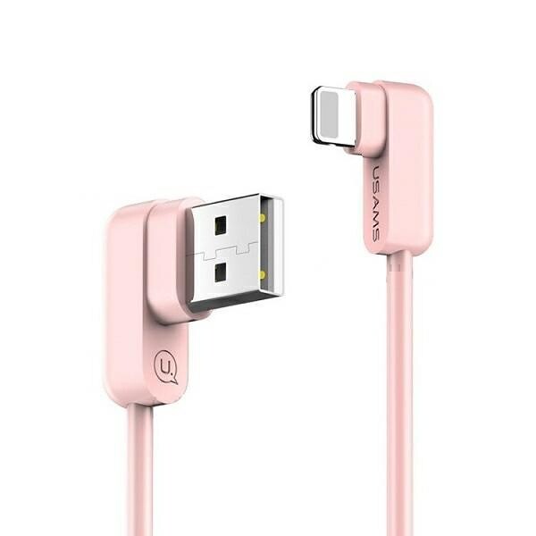USA000018 USAMS Cable U-flow iPh 1,2m 2A pink - obrazek 1